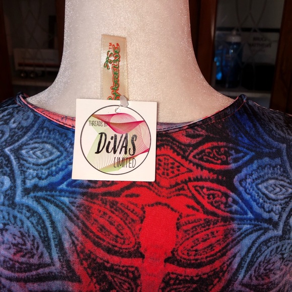 NWT SHORLINE SIZE SMALL MEDIUM BUT MORE MEDIUM VERY PATRIOTIC SLEEVELESS DRESS - Picture 4 of 5